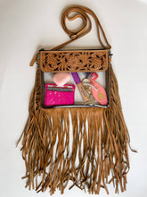 Load image into Gallery viewer, Hand Tooled Clear Purse Crossbody - Concert Game Day Stadium
