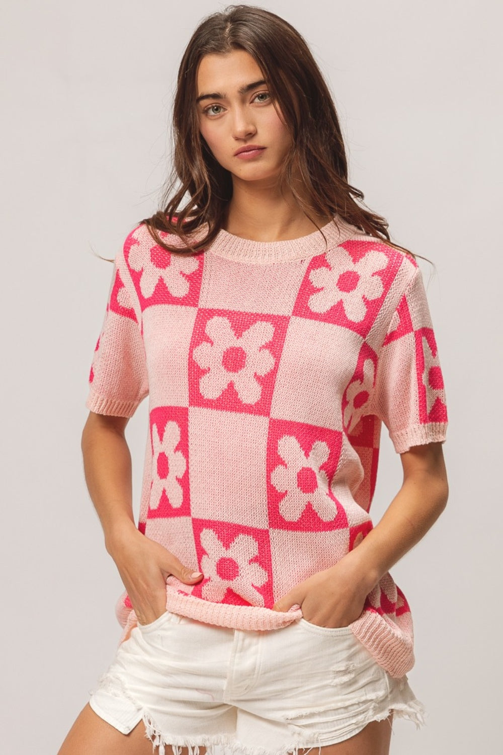 Plumeria  Checkered Sweater