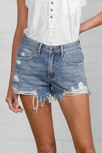 Load image into Gallery viewer, HIGH RISE DESTROYED DENIM SHORTS
