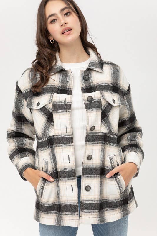 Fleece Lined Plaid Flannel Jacket