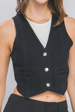 Load image into Gallery viewer, Denim Buttoned Vest Top
