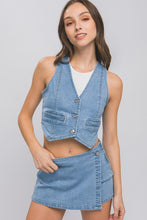 Load image into Gallery viewer, Denim Buttoned Vest Top
