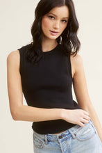 Load image into Gallery viewer, Ribbed Fabric Rolled Hem Sleeveless Top
