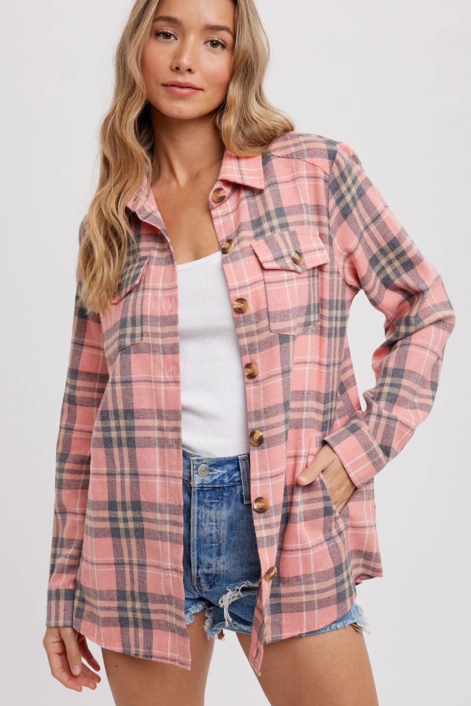 FLANNEL PLAID SHACKET