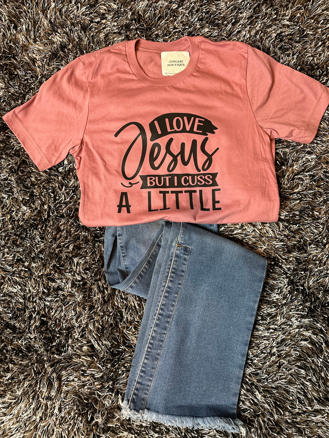 I love Jesus But I cuss a little Graphic T-Shirt