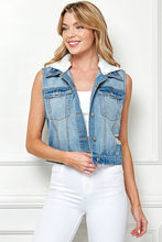 Load image into Gallery viewer, Hooded Denim Vest
