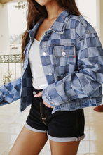 Load image into Gallery viewer, Checkered Denim Jacket
