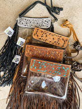 Load image into Gallery viewer, Hand Tooled Clear Purse Crossbody - Concert Game Day Stadium
