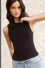 Load image into Gallery viewer, Ribbed Fabric Rolled Hem Sleeveless Top
